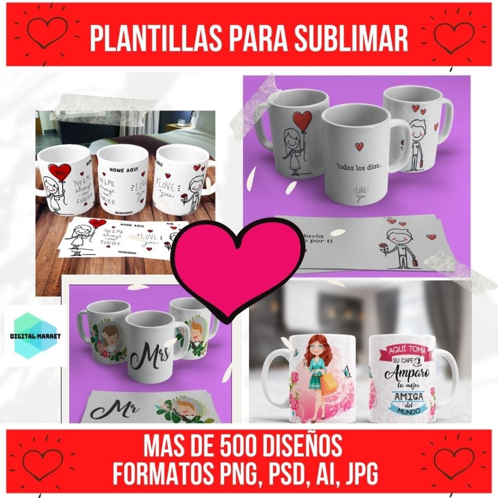 Pack Sublimaciones Amor y Amistad