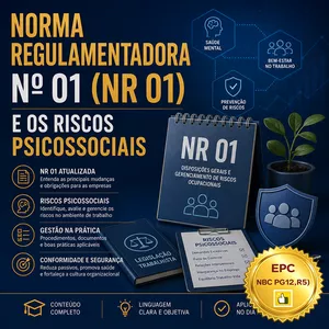 Imagem do curso NORMA REGULAMENTADORA Nº 01 (NR 01) E OS RISCOS PSICOSSOCIAIS (Pontuação no PEPC) - GRAVADO - 21/07/2026