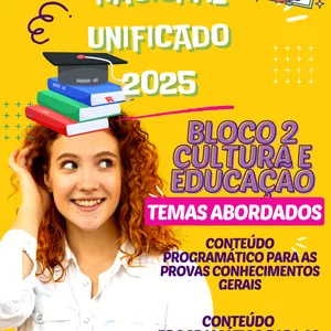 Imagem de capa para o Ebook BLOCO 2 CNU-CULTURA E EDUCAÇÃO(APOSTILA COM INFORMÇÕES MAIS IMPORTANTES,TOPICOS COM SUMULADO E GABARITO DAS RESPOSTAS COMENTADOS.) MATERIAL MUITO BEM DIRECIONADO