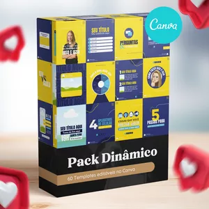 Imagem de capa para o Curso online Pack Dinâmico - Canva Packs