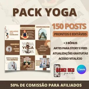 Imagem de capa para o Curso online PACK YOGA | +150 MODELOS DE POSTS PARA REDES SOCIAIS