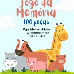 Imagem de capa para o Ebook Jogo da memória: animais (100 peças)