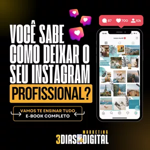 Imagem de capa para o Ebook Instagram Profissional em 3 Dias