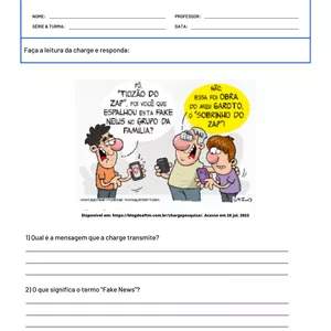 Imagem de capa para o Ebook Atividades de Produção Textual - FAKE NEWS - 5º ano 