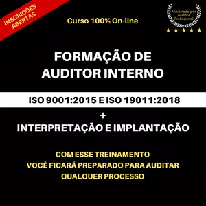 Imagem de capa para o Curso online FORMAÇÃO DE AUDITOR INTERNO DA QUALIDADE + INTERPRETAÇÃO E IMPLANTAÇÃO DA ISO 9001:2015