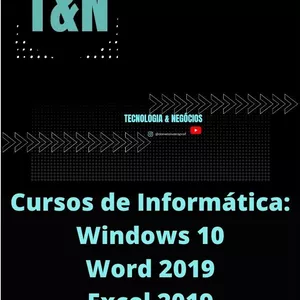 Imagem de capa para o Ebook Curso completo de informática Básica. (Windows 10 e Pacote Office 2019: Word, Excel e PowerPoint