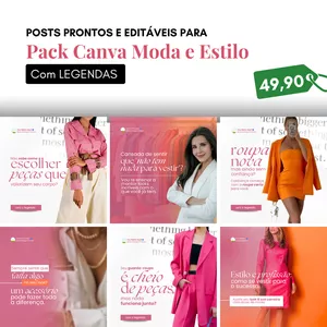 Imagem de capa para o Curso online Pack Canva Moda e Estilo