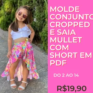 Imagem de capa para o Curso online MOLDE CONJUNTO CROPPED E SAIA MULLET COM SHORT INFANTIL EM PDF