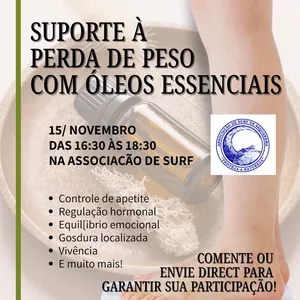 Imagem de capa para o Evento presencial Aromaterapia para SUPORTE A PERDA DE PESO