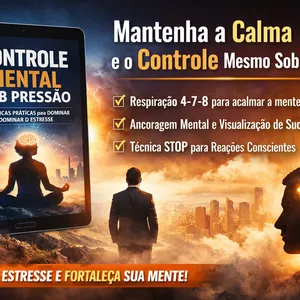 Imagem de capa para o Ebook Controle Mental Sob Pressão - 5 Técnicas Práticas para Dominar o Estresse, Manter o Foco e Tomar Decisões com Clareza