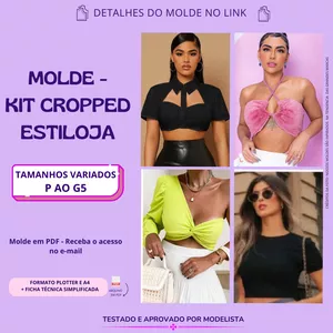 Imagem de capa para o Curso online Molde Kit Cropped Estilosa