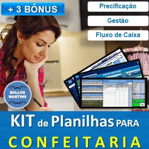 Imagem de capa para o Ebook Kit de Planilhas para CONFEITARIA - Precificação + Gestão + Caixa