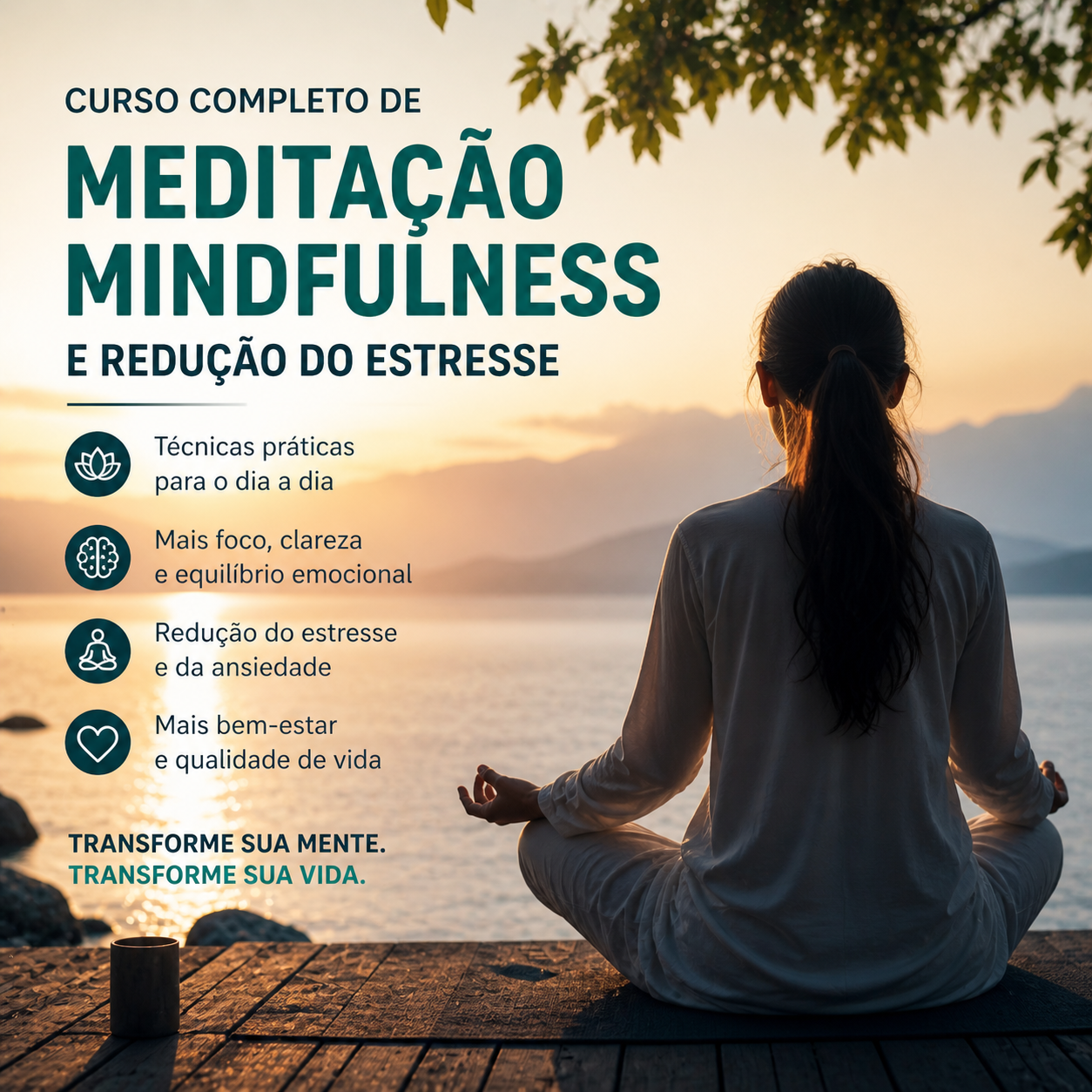 Imagem do curso CURSO COMPLETO DE MEDITAÇÃO MINDFULNESS E REDUÇÃO DO ESTRESSE