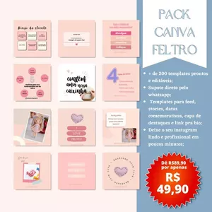 Imagem de capa para o Ebook Pack Canva Feltro