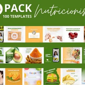 Imagem de capa para o Curso online Pack Canva Nutricionista