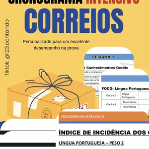 Imagem de capa para o Ebook CRONOGRAMA INTENSIVO CORREIOS