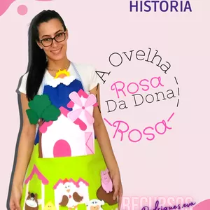 Imagem de capa para o Ebook Moldes - Avental de História - Ovelha Rosa (Recurso Pedagógico)