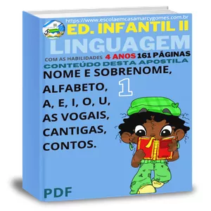 Imagem de capa para o Ebook APOSTILA EDUCAÇÃO. INFANTIL II (4 ANOS) LINGUAGEM PARTE 1 COM AS HABILIDADES 161 PÁGINAS. PDF