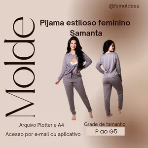 Imagem de capa para o Ebook Molde pijama estiloso feminino Samanta 