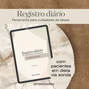 Imagem de capa para o Curso online Registro diário do cuidador de idosos com dieta via sonda