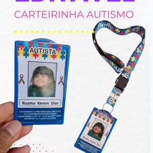 Imagem de capa para o Ebook Carteira Autismo Modelo Editável (CANVA)  + PNG + Aula de como editar 