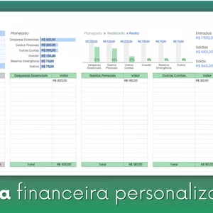 Imagem de capa para o Ebook Planilha Financeira personalizável - Google Sheets