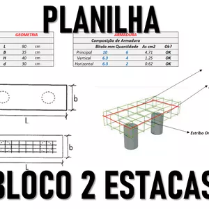 Imagem de capa para o Ebook Planilha Bloco 2 Estacas