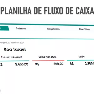 Imagem de Planilha de Fluxo de Caixa criado por Felipe Gustavo Vieira de Almeida na hotmart