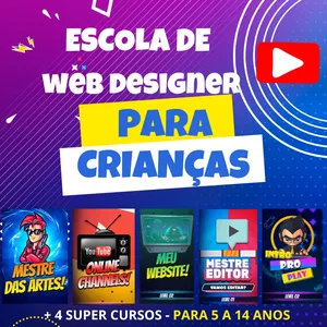 Imagem de ESCOLA DE WEB DESIGNER PARA CRIANÇAS  criado por Portal Invencível Cursos na hotmart