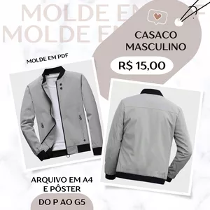 Imagem de capa para o Ebook Casaco Masculino - Molde em PDF