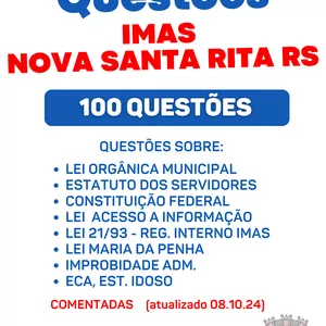 Imagem de capa para o Ebook PDF IMAS NOVA SANTA RITA RS SIMULADO 2024