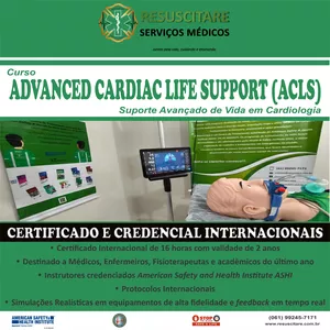 Imagem de capa para o Curso online ADVANCED CARDIAC LIFE SUPPORT (ACLS) ASHI - Suporte Avançado de Vida em Cardiologia