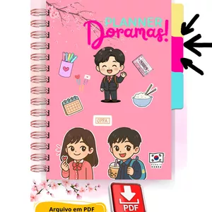 Imagem de capa para o Ebook 🎬✨ PLANNER DIGITAL INTERATIVO – TEMA DORAMAS | PARA FÃS APAIXONADOS!