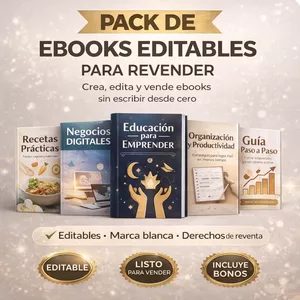 Imagen de portada para Curso online Pack de Ebooks Editables para Revender