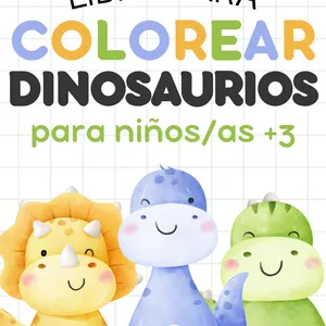 Imagen de portada para Ebook Libro De Dinosaurios Para Colorear Para Peques +3