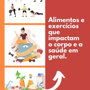 Imagem de capa para o Ebook Alimentos e exercícios que impactam no corpo e na saúde em geral