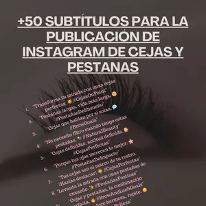 Imagen de portada para Ebook 50 SUBTÍTULOS PARA  INSTAGRAM DE CEJAS Y PESTANAS