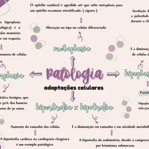 Imagem de capa para o Ebook Mapa Mental de Adaptações Celulares -Patologia Oral 