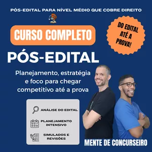 Imagem de Como Estudar para Concurso no Pós-edital – Guia Completo 80/20 para Nível Médio em Direito criado por Gleireiman na hotmart