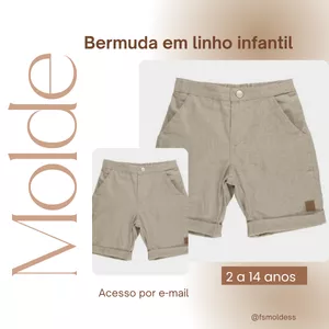 Imagem de capa para o Ebook Molde bermuda em linho infantil 