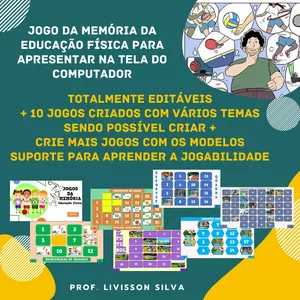Imagem principal do produto JOGO DA MEMÓRIA DA EDUCAÇÃO FÍSICA PARA APRESENTAR NA TELA DO COMPUTADOR