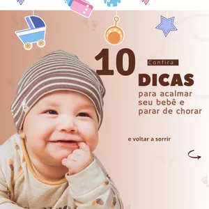 Imagem de capa para o Ebook 10 dicas para acalmar seu bebê e parar de chorar.