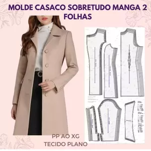 Imagem de capa para o Ebook MOLDE CASACO SOBRETUDO COM MANGA