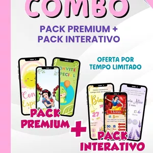 Imagem de capa para o Ebook COMBO CONVITES ANIMADOS PREMIUM + CONVITES INTERATIVOS + ATUALIZAÇÕES