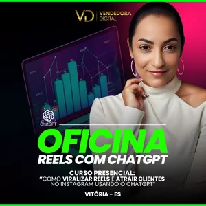 Imagem de capa para o Evento presencial Curso Presencial: Oficina Prática "Como Viralizar Reels e Atrair Clientes no Instagram Com ChatGPT" | Escola Vendedora Digital®