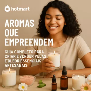 Imagem de capa para o Ebook  Aromas que Empreendem: Guia Completo para Criar e Vender Velas e Óleos Essenciais Artesanais