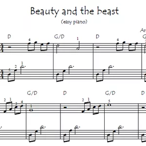 Imagem de capa para o Ebook Beauty and the beast - Alan Menken (easy piano)