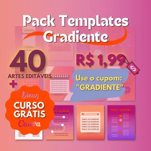 Imagem de capa para o Ebook Pack Templates Editáveis - Gradiente