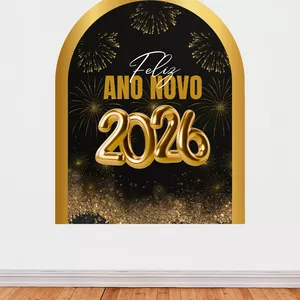 Imagem de capa para o Ebook ✨ Painel Feliz Ano Novo 2026 – Preto &amp; Dourado