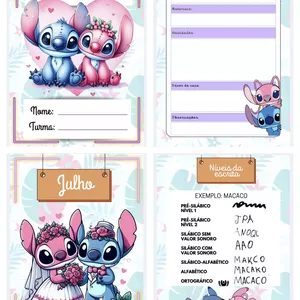 Imagem de capa para o Ebook 💙Planner da Professora  Tema Ángel e Stitch